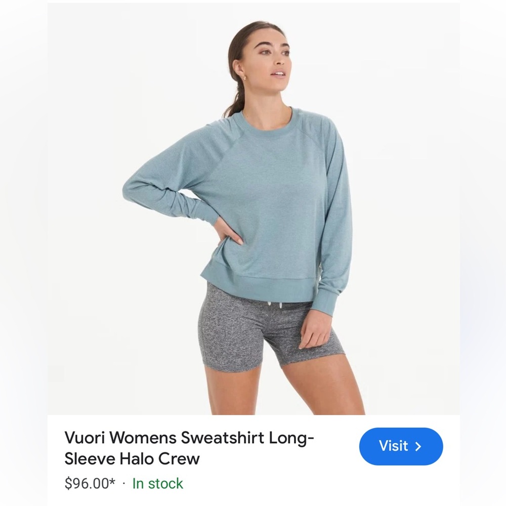 Vuori women’s sweatshirt long sleeve halo crew